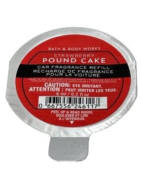 Bath & Body Works Strawberry Pound Cake Car Refill 0.2 fl oz 6ml Fragrance NEW
